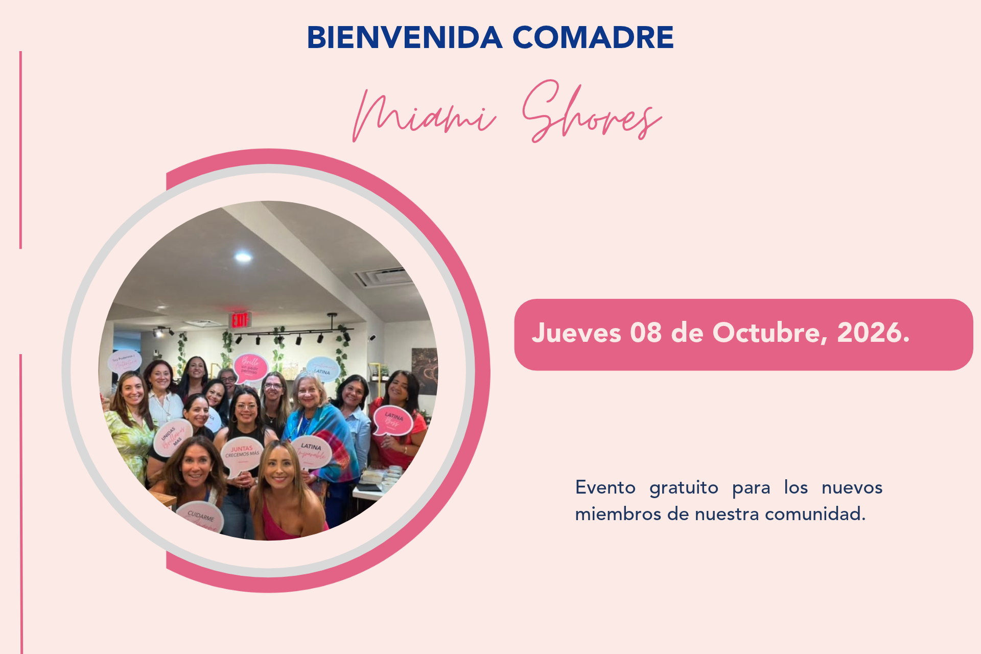 banner Bienvenida comadre MIami shores
